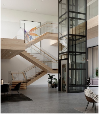 thang máy kết hợp không gian